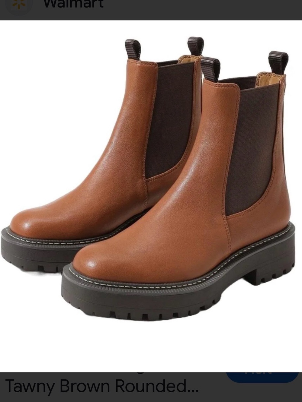 SAM EDELMAN NWOT Women’s Stylish Pull On Carmel Brown Chelsea Lug Boots Size 8.